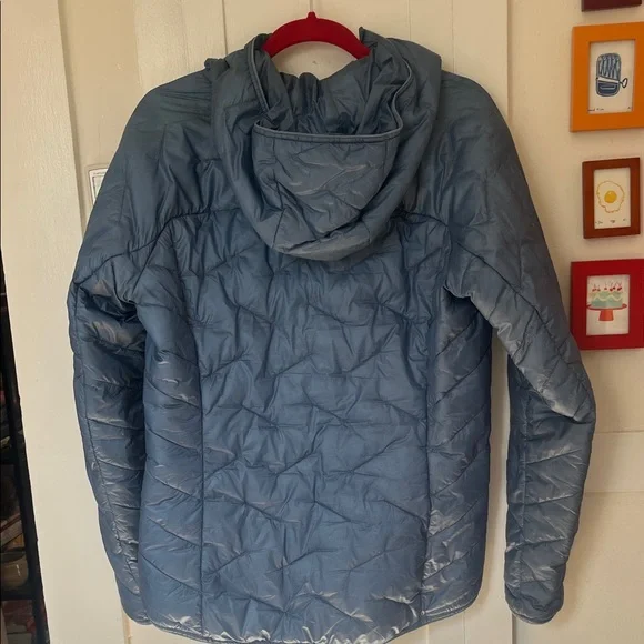 Outdoor Research Women's SuperStrand LT Hoodie Light Blue Puffer Jacket - Picture 6 of 7